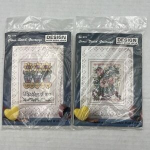 Design Works Crafts Cross Stitch Greetings Counted Cross Stitch Kit 373 & 375